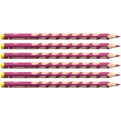 Abbildung von Ergonomischer Buntstift für Linkshänder STABILO EASYcolors 6er Pack rotviolett