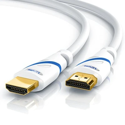 Abbildung von CSL 8K / 4K HDMI Kabel 2.1/2.0 5m @ 60Hz 120Hz 48 Gbit/s 3D Ultra High Speed mit Ethernet TV Blu ray PS5 Xbox Series X Switch weiß 5 Meter