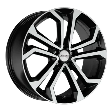 Abbildung von DEZENT 5 loch 18Zoll 112mm Alufelge TA mattschwarz Front poliert TTA18BP45E Felge