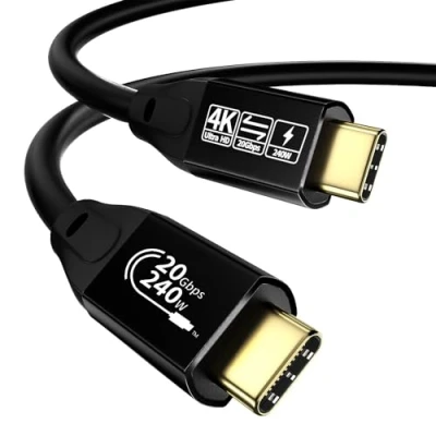 Abbildung von YIWENTEC USB C Cable to 3.2 male Gen2 x 2 Type Charging Cable, 20 Gbps Data Transfer, 240 W 48 V/5 A Fast 4K @ 60Hz Video Transfer (1M)
