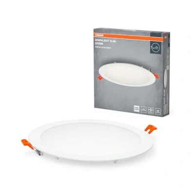 Abbildung von OSRAM Downlight Slim 225mm, LED Einbauleuchte, 22W, 4000K neutralweiß, 2000 Lumen, flaches Design, IP20, einfache Montage für Wohnräume und Küchen, Weiß