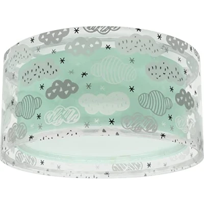 Abbildung von Dalber Deckenlampe Kinderzimmer, Deckenleuchte für Kinder Clouds Wolke Grün, 41416H, E27