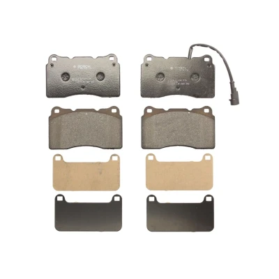 Abbildung von BOSCH 0 986 494 131 Bremsbelagsatz Low Metallic mit integriertem Verschleißsensor Anti Quietsch Blech ALFA ROMEO: 159 Sportwagon, Saloon, 166