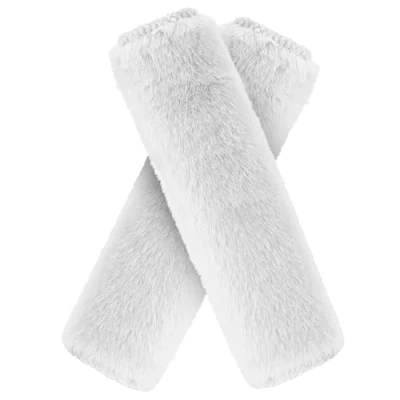 Abbildung von Gurtpolster Auto Gurtschutz Sicherheitsgurt Schulterpolster Gurtschoner Faux Rabbit Fur Gürtelkissen Schutzkissen Polsterung für Sitzgurt Weiß 24 x 6,5 cm