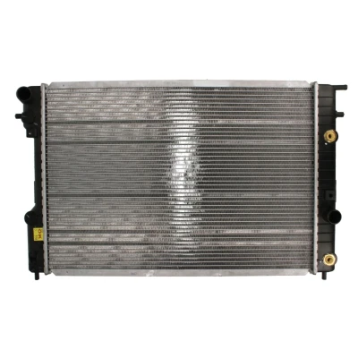 Abbildung von NRF 519689 Kühler, Motorkühlung Aluminium 653 445 30 mit Anbauteilen Kühlrippen gelötet OPEL: Omega B Saloon