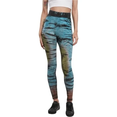 Abbildung von Urban Classics Ladies TIE DYE HIGH Waist Leggings Hosen, Damen, Größe: Large, Black