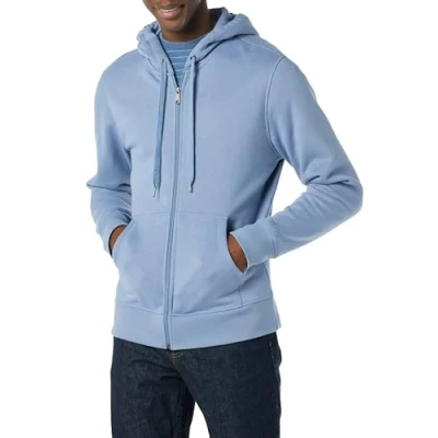 Abbildung von Amazon Essentials Herren Fleece Kapuzenpulli mit durchgehendem Reißverschluss (erhältlich in den Größen Big &amp; Tall), Aquamarinblau, L