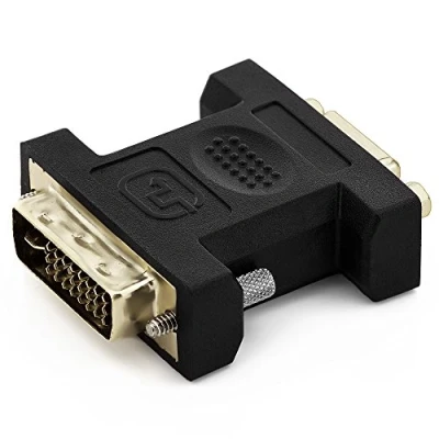 Abbildung von deleyCON VGA zu DVI I Adapter Buchse Stecker vergoldete Steckkontakte Monitor PC Beamer Grafikkarte Schwarz