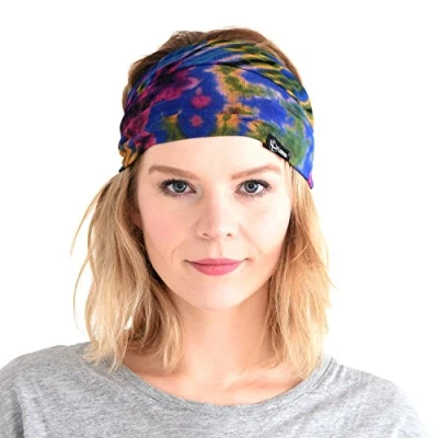 Abbildung von CHARM Tie Dye Stirnband Hippie Elastisch Bandana Bohemien Kopf Abdeckung Für Männer &amp; Frauen Psychedelisch Blume Muster 60&#039;S 70&#039;S Retro Boho C