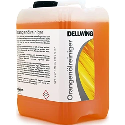 Abbildung von DELLWING Orangenölreiniger Konzentrat 2,5L Premium Orangenreiniger Konzentrat/Universalreiniger mit Zitrusduft gegen Flecken, Fette, Öle, Klebereste und Harze