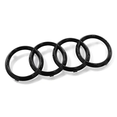 Abbildung von Audi 80A071801 Zeichen Kühlergrill Ringe Black Edition Emblem Blackline Logo, schwarz, für Facelift ab 06/2020