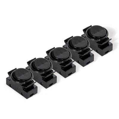 Abbildung von Einbau Wippschalter, 5 Stück, 2A 250 V, Wippenschalter inkl. Ring und Wippe, Ersatzschalter für Unterbauleuchten, Küchenleuchten, Wandleuchten, OJ 336, Schwarz
