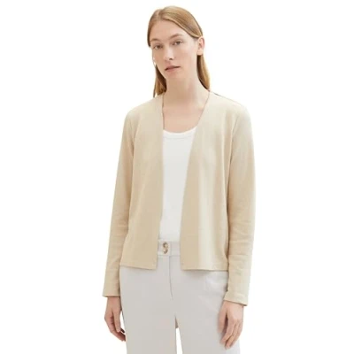 Abbildung von TOM Tailor Strickjacke, Damen, Größe: XS, Sandy beige melange