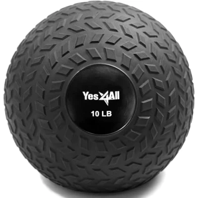 Abbildung von Yes4All Slam Ball Tread Black 10lbs, Schwarz, 4.54kg