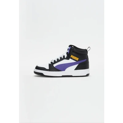 Abbildung von Puma Rebound V6 MID JR Sneaker high für Kinder, Größe: 38.5, White/team violet/black Schuhe