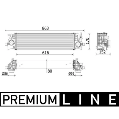 Abbildung von MAHLE ORIGINAL CI 554 000P Ladeluftkühler