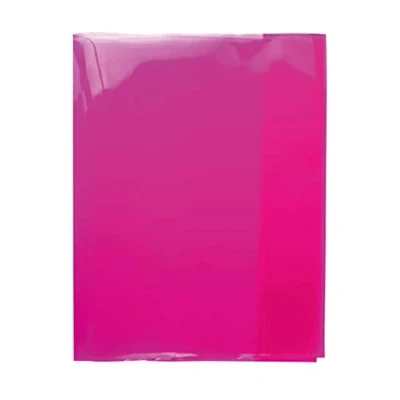 Abbildung von HERMA 19625 Heftumschläge Quart Transparent Pink Rosa, 10 Stück, Hefthüllen aus strapazierfähiger, abwischbarer &amp; extra dicker Polypropylen Folie, durchsichtige Heftschoner Set für Schulhefte, farbig