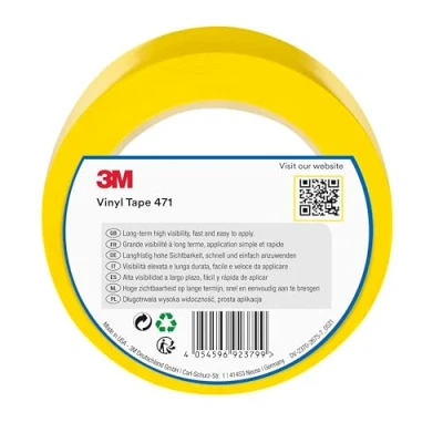 Abbildung von 3M 471 Hochwertiges Weich PVC Klebeband, 50 mm x 33 m, Gelb