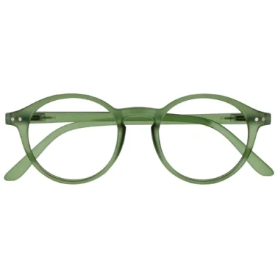 Abbildung von OPULIZE REY Lesebrille Runder Retro Rahmen Mattgrün Herren Damen Federscharniere R56 6 +2.00