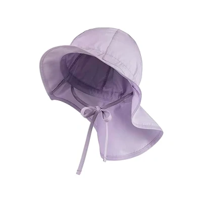 Abbildung von Sterntaler Kinder Sonnenhut mit Bindeband Mädchen Kinderhut UV Sonnenschutz 50+ aus Bio Popeline Schirmmütze Nacken bietet optimalen flieder, 51