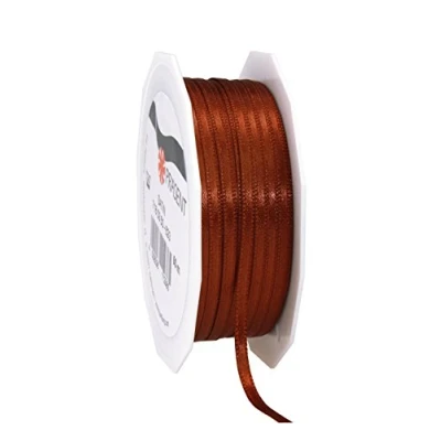 Abbildung von PRÄSENT C.E. Pattberg Satin Zimt, 50 m Satinband zum Einpacken von Geschenken, 3 mm Breite, Geschenkband Dekorieren &amp; Basteln, Dekoband, Anlass