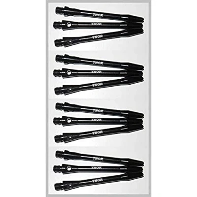 Abbildung von THOR DARTS Aluminiumschäfte 47mm medium Dart Alu Shafts 4 Set = 12 Stück schwarz