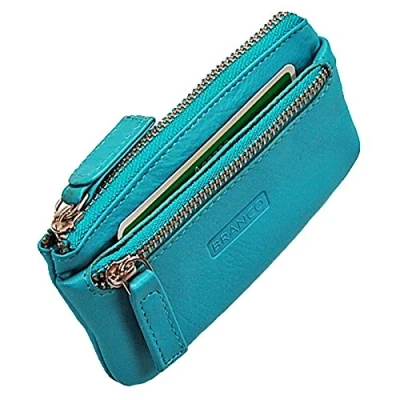 Abbildung von GoBago Branco Schlüsseltasche Leder Schlüsseletui Schlüsselmappe Auto Etui Tasche (Türkis)