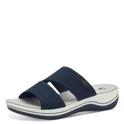 Abbildung von Jana Coshy Damen Hallux Pantolette mit Flexibler Sohle Elastisch, Blau (Navy), 38 EU