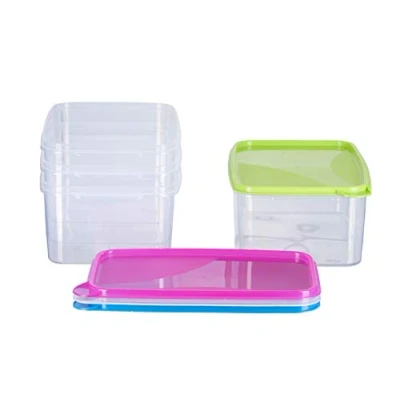 Abbildung von MiraHome Frischhaltedose Gefrierbehälter 2,5l rechteckig 23x15x9cm 4er Set bunt Austrian Quality