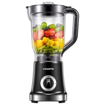 Abbildung von VINATO Mixer, Standmixer mit 4 Klingen Mixer für Smoothies, Milchshakes und Säfte,Blender Edelstahlklingeneinheit, Sicherheitsschalter