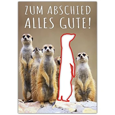 Abbildung von A4 XXL Abschiedskarte ERDMÄNNCHEN WEG mit Umschlag Klappkarte für Kollegen zur Rente Pension Mutterschutz Jobwechsel Ruhestand Karte von BREITENWERK