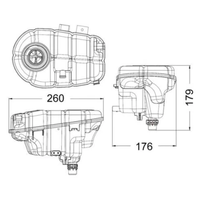 Abbildung von MAHLE ORIGINAL CRT 60 000S Ausgleichsbehälter mit Sensor, ohne Sensor AUDI: A6 C7 Avant, A7 Sportback
