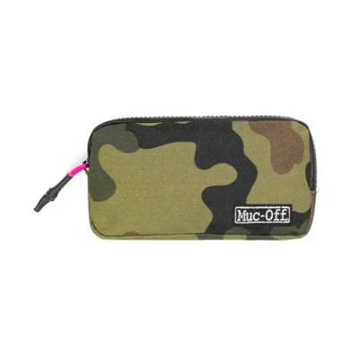 Abbildung von Muc Off Essentials Fahrradtasche Robuster 900D Polyester Stoff Camo Fahrrad Zubehör zur Aufbewahrung mit Reißverschluss Tasche für Ersatzschläuche, Reifenheber, Schlüssel und Handy