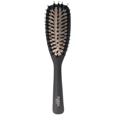 Abbildung von PARSA Beauty Professional Wirkstoffbürste Keratin + Biotin (Haarbürste schmal/lang) Haarbürste zum Glätten und Pflegen lockiges Haar langes