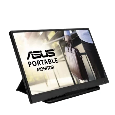 Abbildung von ASUS ZenScreen MB165B 15,6 Zoll tragbarer USB Monitor HD 1366x768, Autorotation, leichtes Design, Smartcase, Stativ Sockel TN Panel, 16:9, entspiegelt, schwarz
