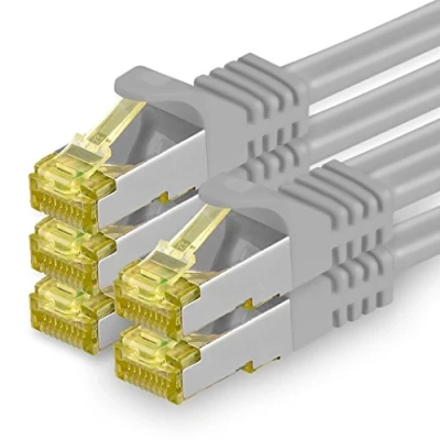 Abbildung von 1aTTack.de Cat.7 Netzwerkkabel 5m Grau 5 Stück Cat7 Ethernetkabel Netzwerk LAN Kabel Rohkabel 10 Gb s SFTP PIMF LSZH Set Patchkabel mit Rj 45 Stecker Cat.6a