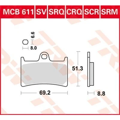 Abbildung von TRW Sinter Street MCB611SV Bremsbelagsatz