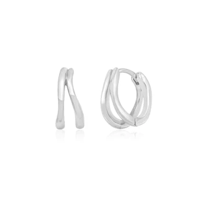 Abbildung von Brandlinger ® Ohrringe Silber 925. Doppel Creolen gold klein geschwungen. Schmuck Damen vergoldet mit 18 Karat (Silber und Gold) für Frauen Mädchen. Durchmesser der 14mm.