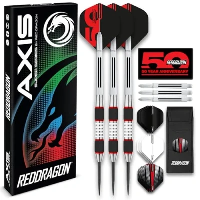 Abbildung von RED DRAGON Evos: 24 Gram Tungsten Dartpfeile Profi Steel Darts Set mit Flights, Schäfte and Brieftasche