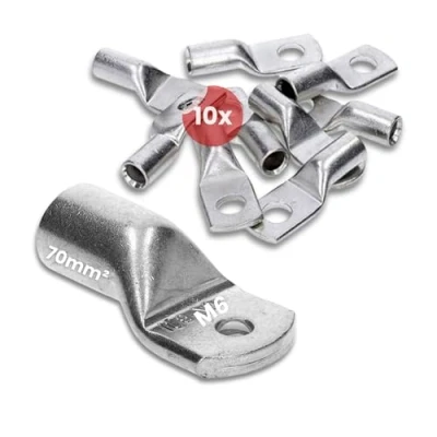 Abbildung von 10 Stück Kalitec HR70 6 Handelsübliche Rohrkabelschuhe 70mm² M6 I ohne Sichtloch Made in Germany
