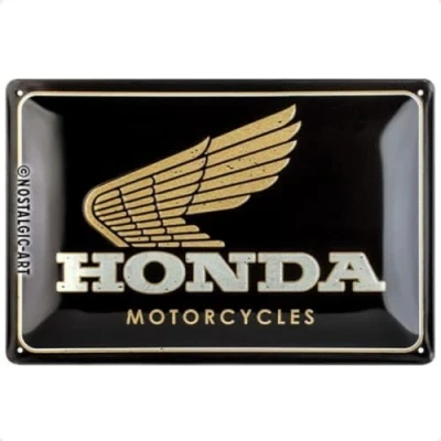 Abbildung von Nostalgic Art Retro Blechschild, 20 x 30 cm, Honda Motorcycles Gold Geschenk Idee für Zubehör Fans, aus Metall, Vintage Design