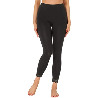 Abbildung von Merry Style Damen 7/8 Leggings mit Spitze MS10 342(Schwarz,M)