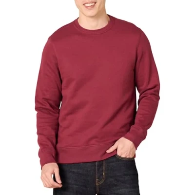 Abbildung von Amazon Essentials Herren Fleece Sweatshirt mit Rundhalsausschnitt (erhältlich in Big &amp; Tall), Rot, XXL