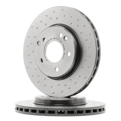 Abbildung von BREMBO XTRA LINE 09.8411.1X Bremsscheibe 288 25 5 gelocht/innenbel. beschichtet hochgekohlt mit Schrauben MERCEDES BENZ: C Class Saloon, SLK