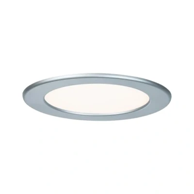 Abbildung von Paulmann 92074 LED Einbaupanel rund Deckenleuchte 12W Licht 2700K Warmweiß Panel Chrom matt IP44 spritzwassergeschützt inklusive Leuchtmittel