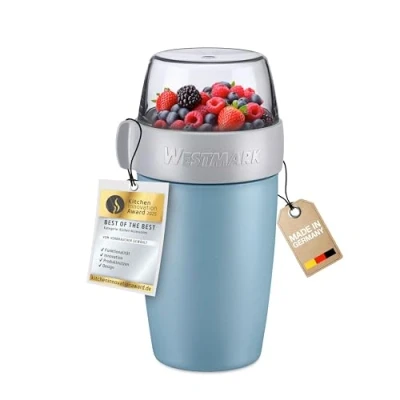 Abbildung von Westmark Müslibecher praktischer Joghurtbecher to go, Becher ideal für Müsli, Suppe, Porridge oder Joghurt, Mikrowellen und Tiefkühler geeignet 700 ml, BPA frei, Rosa