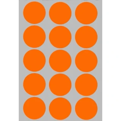 Abbildung von Aufkleber Neon Orange 30 mm Etiketten 3 cm Klebepunkte 225 Stück von Royal Green
