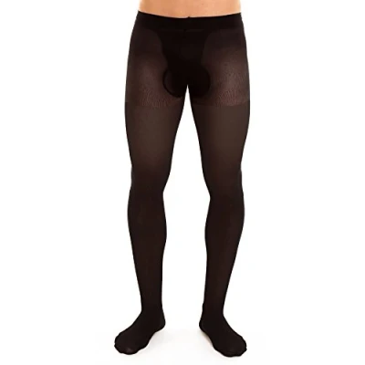 Abbildung von GLAMORY Damen Support 40 Herren Stützstrumpfhose, Halbtransparent, Schwarz, L (44 46)