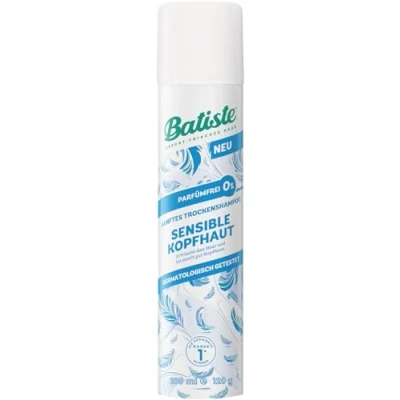 Abbildung von Batiste Trockenshampoo, Sensible Kopfhaut LEICHTER DUFT, Trockenshampoo ohne Farbstoffe, Parabene und Sulfate für empfindliche Haut Kopfhaut, 200 ml