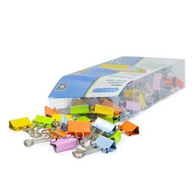 Abbildung von Rapesco 1492 19mm Foldback Klammern, Sortierte leuchtende Farben, 80 Stück
